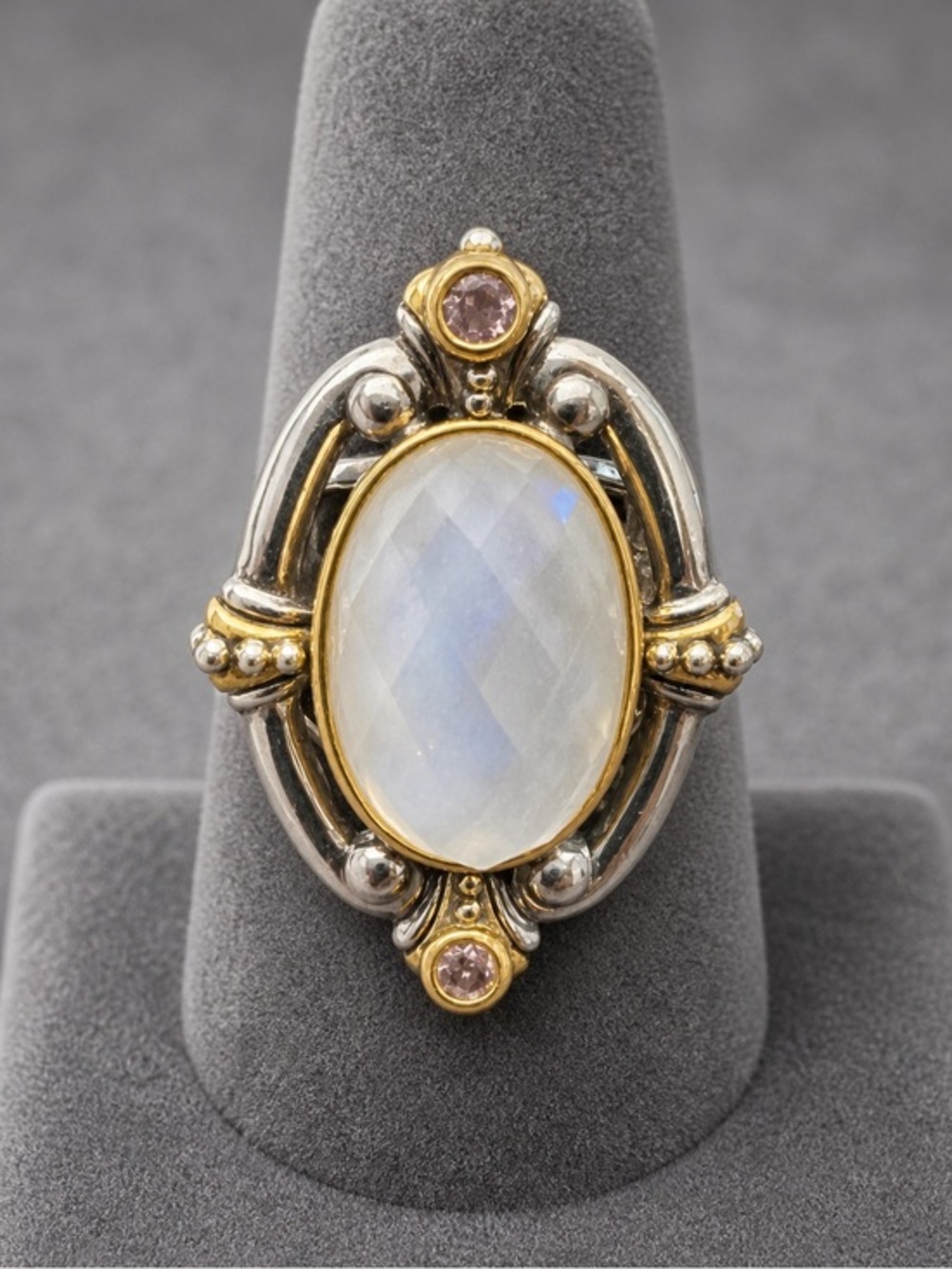 Echo of the Dreamer Doublet Quartz Mother of Pearl Mixed Metals EUC 5.75 #413